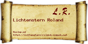 Lichtenstern Roland névjegykártya